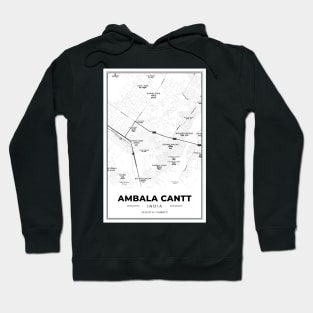 Ambala Cantt Map - Map of Indian Cities Hoodie